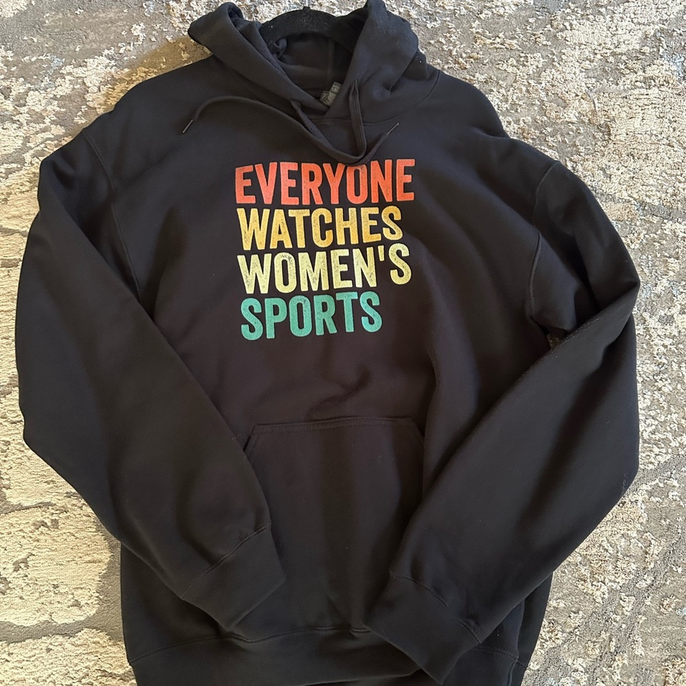 Black Hoodie with Colorful Text